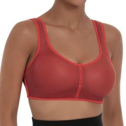 Stanik do biegania PanAlp Air z wysoki poziomem podtrzymywania. Czerwone biustonosze ANITA ACTIVE, bez wzorów, z elastanu. Za 357.00 zł.