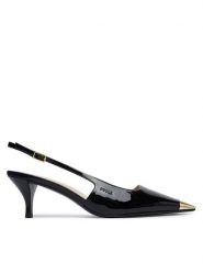 Furla Czółenka Metal Slingback YM29FML X70000 CN O6000 Czarny. Czarne czółenka damskie Furla, bez wzorów, z lakierowanej skóry, bez obcasa. Za 1,014.00 zł.