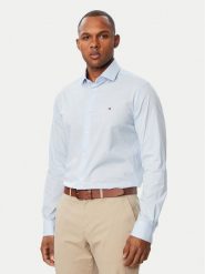 Tommy Hilfiger Koszula MW0MW44710 Niebieski jasny Slim Fit. Niebieskie koszule męskie Tommy Hilfiger, m, bez wzorów, z bawełny, bez kołnierzyka, bez ramiączek. Za 329.99 zł.