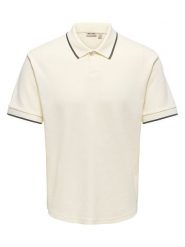 ONLY & SONS Koszulka polo "Onstomon" w kolorze beżowym rozmiar: L. Brązowe koszulki polo męskie Only & Sons, l, bez wzorów, bez ramiączek. Za 91.77 zł.
