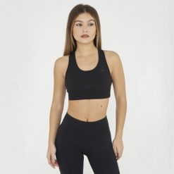 Crop top sportowy treningowy FEBE. Czarne topy sportowe damskie Legea, xl, bez wzorów, z materiału, bez ramiączek. W wyprzedaży za 84.50 zł.