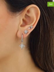 Miu Silver Srebrne kolczyki (3 szt.) z cyrkoniami rozmiar: onesize. Szare kolczyki damskie Miu Silver, z cyrkonią, srebrne. Za 86.99 zł.