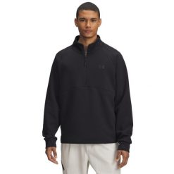 Bluza z pół zamkiem i kieszenią kangurką Under Armour Unstoppable Fleece. Czarne bluzy bez kaptura męskie Under Armour, m. Za 478.90 zł.