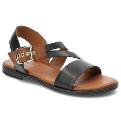 Czarne Sandały Lamanti Skórzane Buty Damskie. Czarne sandały damskie LAMANTI, z aplikacjami, ze skóry, bez obcasa. Za 219.00 zł.