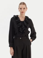 Rinascimento Koszula CFC0020157002 Czarny Regular Fit. Czarne koszule damskie RINASCIMENTO, xl, bez wzorów, z syntetyku, bez kołnierzyka, bez ramiączek. Za 319.99 zł.