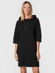 Sisley Sukienka dzianinowa 4IPRLV01T Czarny Regular Fit. Czarne sukienki damskie SISLEY, bez wzorów, z bawełny, bez kołnierzyka, bez ramiączek. Za 229.99 zł.