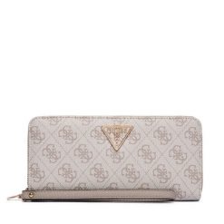 Portfel Guess. Brązowe portfele damskie Guess, z aplikacjami. Za 229.99 zł.