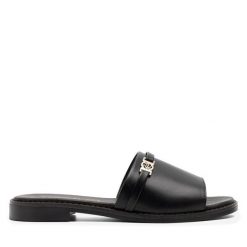 Klapki Lasocki. Czarne klapki damskie Lasocki, bez wzorów, bez obcasa. Za 179.99 zł.