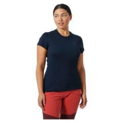 Koszulka damska Helly Hansen HH Lifa Active Solen. Niebieskie bluzki damskie Helly Hansen, bez wzorów, z tkaniny, bez kołnierzyka. Za 258.00 zł.