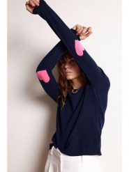 Maison Héritage Cashmere Kaszmirowy sweter w kolorze granatowym rozmiar: XL. Niebieskie swetry klasyczne damskie Maison Héritage Cashmere, xl, z kaszmiru, bez kołnierzyka. Za 340.99 zł.