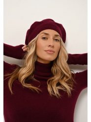 Just Cashmere Kaszmirowa czapka "Paris" w kolorze bordowym rozmiar: onesize. Czerwone czapki zimowe damskie Just Cashmere, z kaszmiru. Za 164.14 zł.
