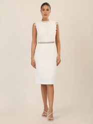 APART Sukienka w kolorze kremowym rozmiar: 44. Brązowe sukienki damskie Apart, bez wzorów, z koronki, bez kołnierzyka, bez ramiączek, midi. Za 339.99 zł.