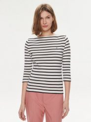Tommy Hilfiger Bluzka New Cody WW0WW40589 Écru Slim Fit. Bluzki damskie Tommy Hilfiger, m, bez wzorów, z bawełny, bez ramiączek. Za 169.99 zł.