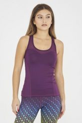 Top do fitness damski ZERL fioletowy. Fioletowe topy sportowe damskie ELPLAYER, xs, bez wzorów, z materiału, bez ramiączek. Za 56.00 zł.