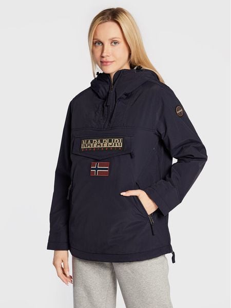 Napapijri Kurtka anorak Rainforest NP0A4GM6 Granatowy Regular Fit. Niebieskie kurtki damskie Napapijri, l, bez wzorów, z syntetyku, bez kaptura. Za 981.99 zł.