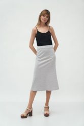 Trapezowa Spódnica Midi w Zygzaki. Spódniczki damskie Nife, xl, bez wzorów, z materiału, midi, trapezowe. Za 169.90 zł.