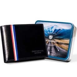 Portfel męski Peterson PTN 22305-VT-A czarny. Czarne portfele męskie Peterson, bez wzorów, z materiału. Za 169.99 zł.