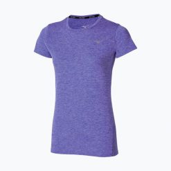 Koszulka do biegania damska Mizuno Core Tee. Fioletowe topy sportowe damskie Mizuno, m, bez wzorów, z materiału, bez ramiączek. Za 94.99 zł.