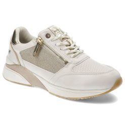 Białe Sneakersy Mustang Sportowe Obuwie Damskie. Białe buty sportowe na co dzień damskie Mustang, bez wzorów, z materiału, trekkingowe. Za 329.00 zł.