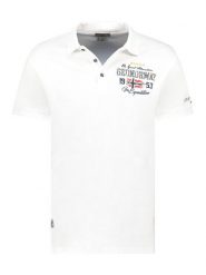 Geographical Norway Koszulka polo "Kapuccino" w kolorze białym rozmiar: M. Białe koszulki polo męskie Geographical Norway, m, bez wzorów, z bawełny, bez ramiączek. Za 92.21 zł.