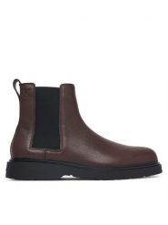 Calvin Klein Sztyblety Combat Ess Chelsea Boot Lth YM0YM01374 Brązowy. Brązowe sztyblety męskie CALVIN KLEIN, ze skóry, bez zapięcia. Za 649.99 zł.