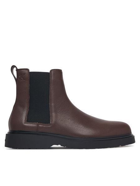 Calvin Klein Sztyblety Combat Ess Chelsea Boot Lth YM0YM01374 Brązowy. Brązowe sztyblety męskie CALVIN KLEIN, ze skóry, bez zapięcia. Za 649.99 zł.