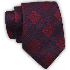 Krawat Alties (7 cm) - Ciemnoczerwony w Geometryczne Wzory. Czerwone krawaty i muchy męskie Alties, bez wzorów, z tkaniny, eleganckie. Za 49.00 zł.