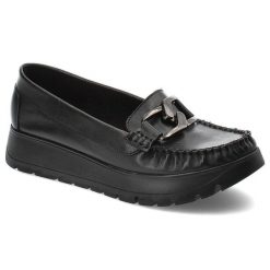Czarne Mokasyny Armodo Eleganckie Obuwie Damskie. Czarne mokasyny damskie Armodo, ze skóry. Za 289.00 zł.
