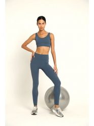 Onamaste Legginsy sportowe "Mantra" w kolorze granatowym rozmiar: S/M. Niebieskie legginsy damskie Onamaste, m, bez wzorów, z podwyższonym stanem, outdoorowe. Za 143.45 zł.