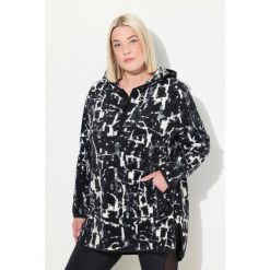 Damskie Długi sweter pluszowy polar kaptur długi rękaw. Czarne swetry klasyczne damskie Ulla Popken, plus size, z materiału, bez kołnierzyka, plus size. W wyprzedaży za 223.99 zł.