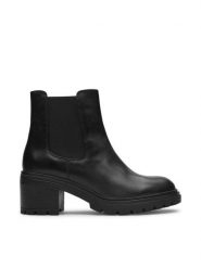 Geox Botki D Damiana E D16QCE 00043 C9999 Czarny. Czarne botki damskie Geox, ze skóry, bez obcasa, na słupku, bez zapięcia. Za 439.99 zł.
