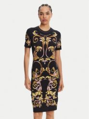 Versace Jeans Couture Sukienka codzienna 78HAO9P9 Czarny Slim Fit. Czarne sukienki damskie Versace Jeans Couture, na co dzień, xs, bez wzorów, z bawełny, bez kołnierzyka, bez ramiączek, proste. Za 979.99 zł.