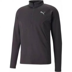 Bluza treningowa męska Puma 52327201. Czarne bluzy bez kaptura męskie Puma, bez wzorów, sportowe, bez kołnierzyka, bez ramiączek. Za 271.00 zł.