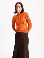 BGN Sweter w kolorze pomarańczowym rozmiar: 40. Pomarańczowe swetry klasyczne damskie BGN, bez kołnierzyka. Za 83.42 zł.