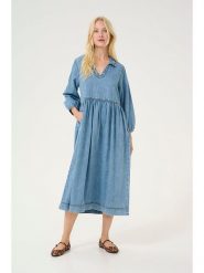 CULTURE Sukienka w kolorze niebieskim rozmiar: XS. Niebieskie sukienki damskie Culture, xs, bez wzorów, bez kołnierzyka, bez ramiączek, maxi. Za 173.99 zł.