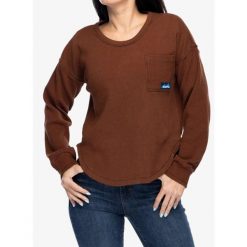 Bluza bawełniana damska Kavu Penshaw. Czerwone bluzy bez kaptura damskie KAVU, s, z bawełny. Za 230.99 zł.