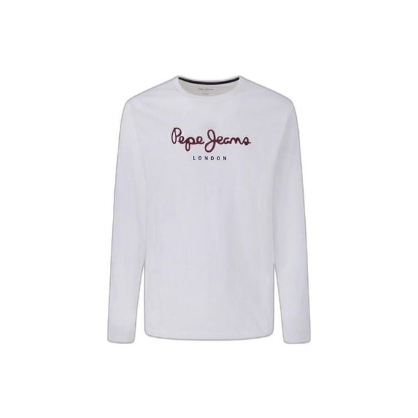 Koszulka z długim rękawem Pepe Jeans Eggo N. Białe koszulki męskie z długim rękawem Pepe Jeans, l, z bawełny. Za 143.35 zł.