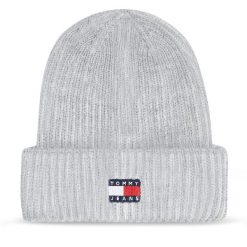 Czapka Tommy Jeans. Szare czapki zimowe damskie Tommy Jeans, z jeansu. Za 199.99 zł.
