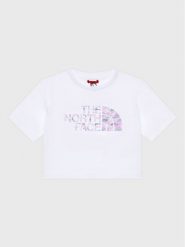 The North Face T-Shirt Crop Easy NF0A83EU Biały Regular Fit. Białe koszulki dziewczęce The North Face, l, bez wzorów, z bawełny, bez ramiączek. Za 129.99 zł.