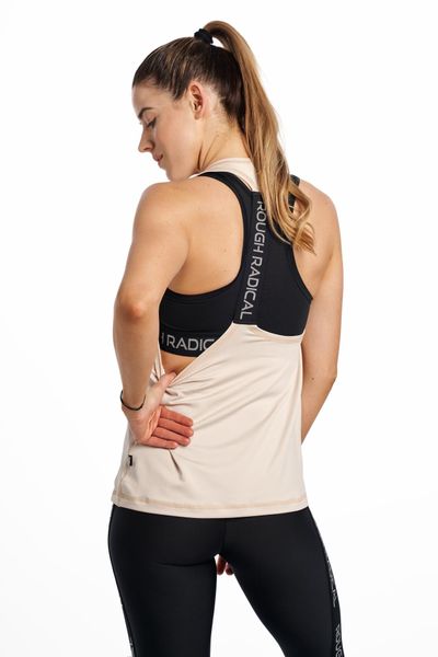 Koszulka fitness damska Rough Radical Brush Tank Top. Brązowe bluzki sportowe damskie ROUGH RADICAL, s, bez wzorów, z dzianiny, bez ramiączek. Za 69.90 zł.
