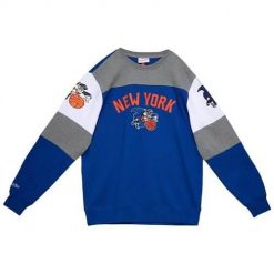 Bluza sportowa męska Mitchell & Ness New York Knicks. Szare bluzy bez kaptura męskie Mitchell & Ness, bez wzorów, sportowe, bez kołnierzyka, bez ramiączek. Za 525.00 zł.