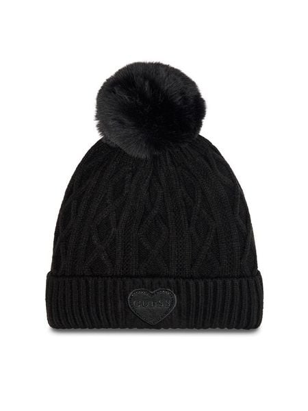 Guess Czapka J4BZ00 Z2QP0 Czarny. Czarne czapki dziecięce Guess, na zimę, z aplikacjami, z materiału. Za 94.00 zł.