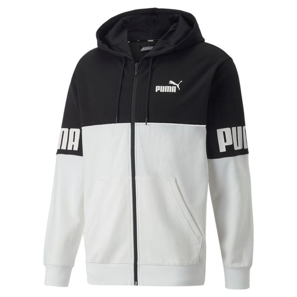 Bluza z kapturem z pełnym zamkiem błyskawicznym Puma Power Colorblock TR. Białe bluzy sportowe męskie Puma, xl. W wyprzedaży za 226.20 zł.