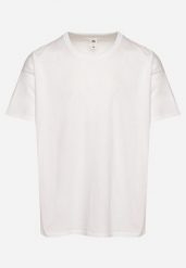 Biała Koszulka T-shirt z Bawełny Fodarella. Białe t-shirty męskie Born2be, m, z aplikacjami, z bawełny, bez kołnierzyka. Za 44.99 zł.