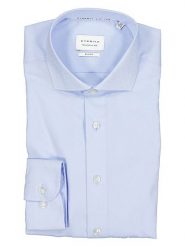 Eterna Koszula - Slim fit - w kolorze błękitnym rozmiar: 40. Niebieskie koszule męskie Eterna, bez wzorów, z bawełny, bez kołnierzyka, bez ramiączek. Za 122.67 zł.