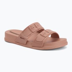 Klapki damskie Ipanema Leme Slide. Czerwone klapki damskie Ipanema, bez wzorów, z materiału, bez obcasa. Za 109.99 zł.