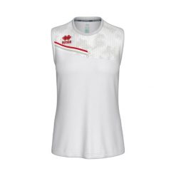 Damski tank top Errea Eloy. Białe topy damskie ERREA, bez wzorów, bez kołnierzyka. Za 231.50 zł.