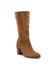 Lasocki Kozaki WYL2695-4Z Brązowy. Brązowe kozaki damskie Lasocki, ze skóry, bez obcasa, na słupku. Za 329.99 zł.