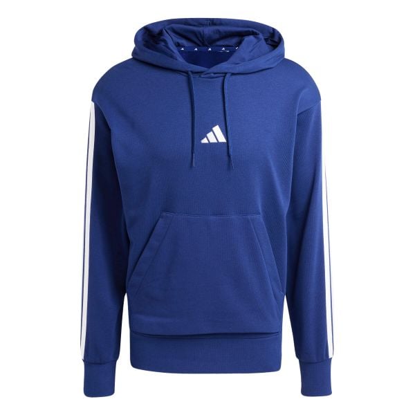 Bluza z kapturem adidas Essentials 3-Stripes French Terry. Niebieskie bluzy z kapturem męskie Adidas, s, z bawełny. Za 215.99 zł.