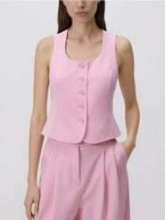 Kamizelka z wiskozą - różowy. Czerwone kamizelki damskie Reserved, l, z tkaniny. Za 129.99 zł.